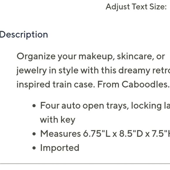 Caboodles Adored Traincase Case Makeup Organizer - Picture 7 of 9